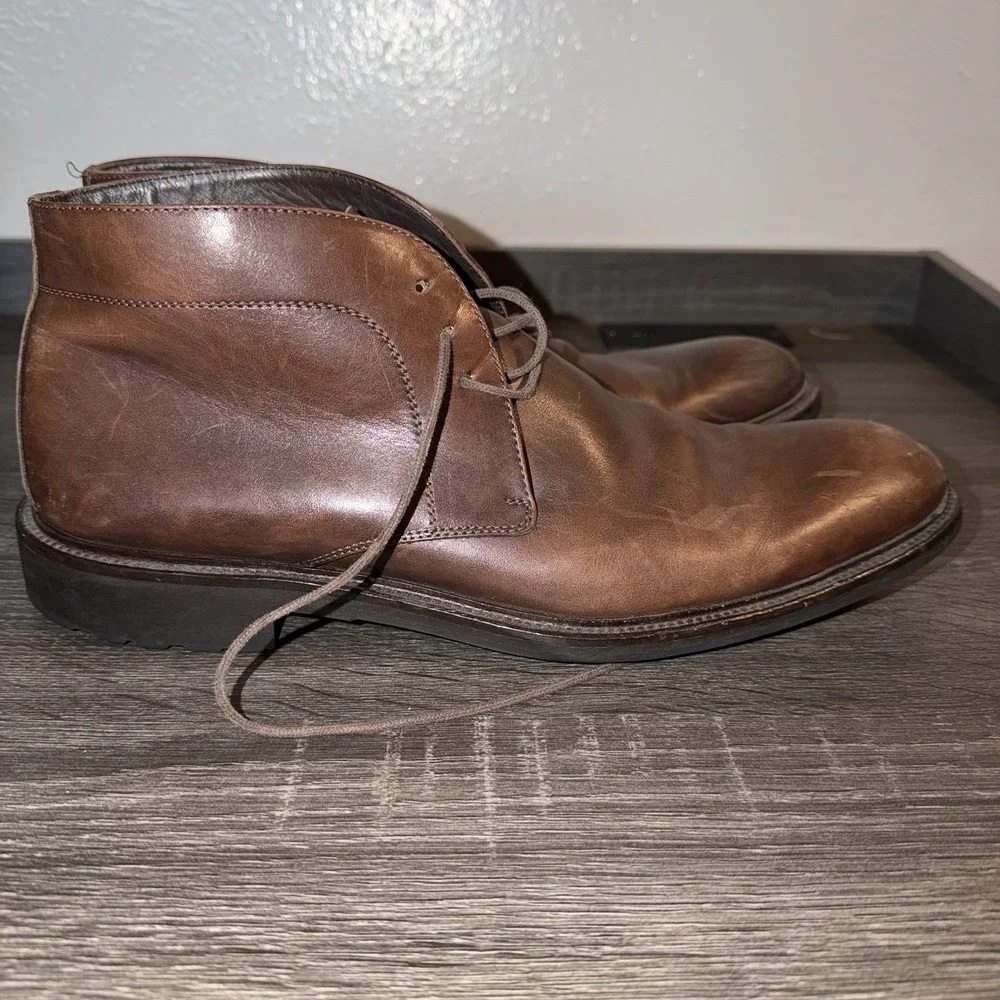 To Boot New York Brown Men's Leather Chukka Ankle Boots Lace Up Rubber 12